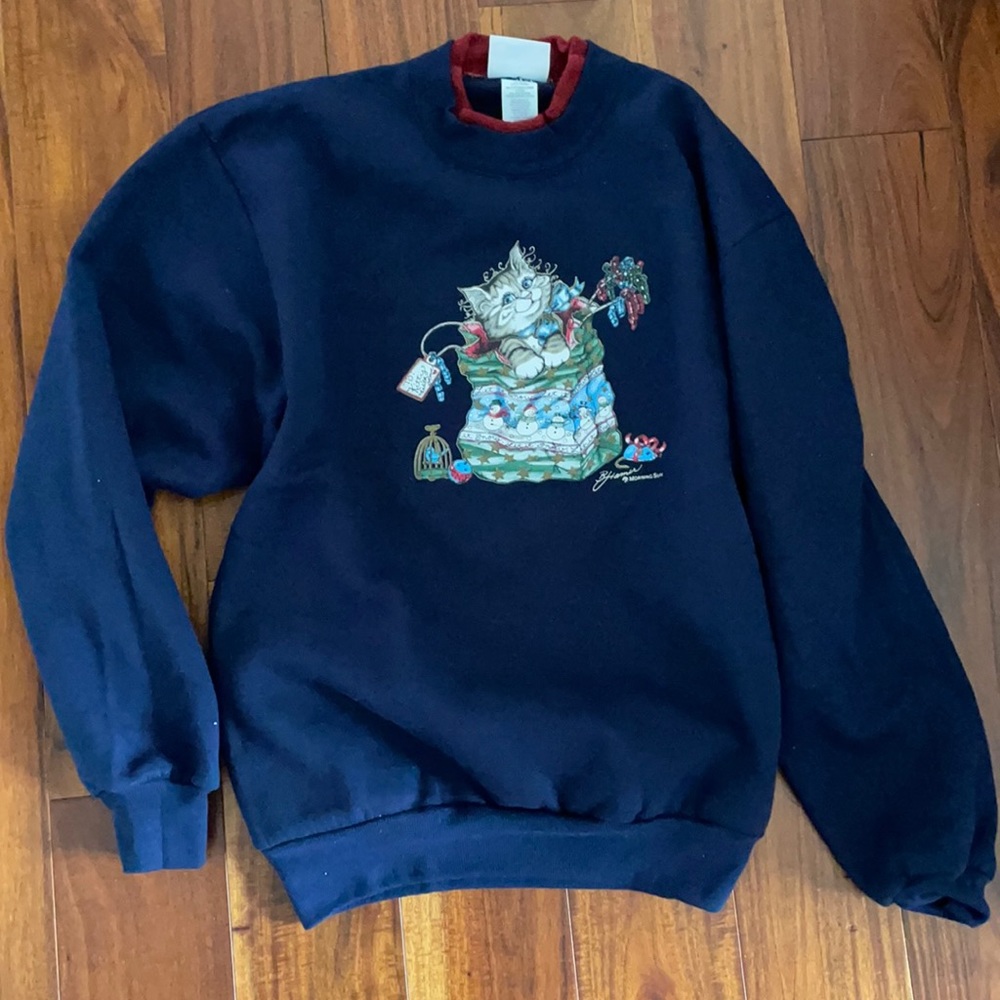 cute vintage cat sweater!